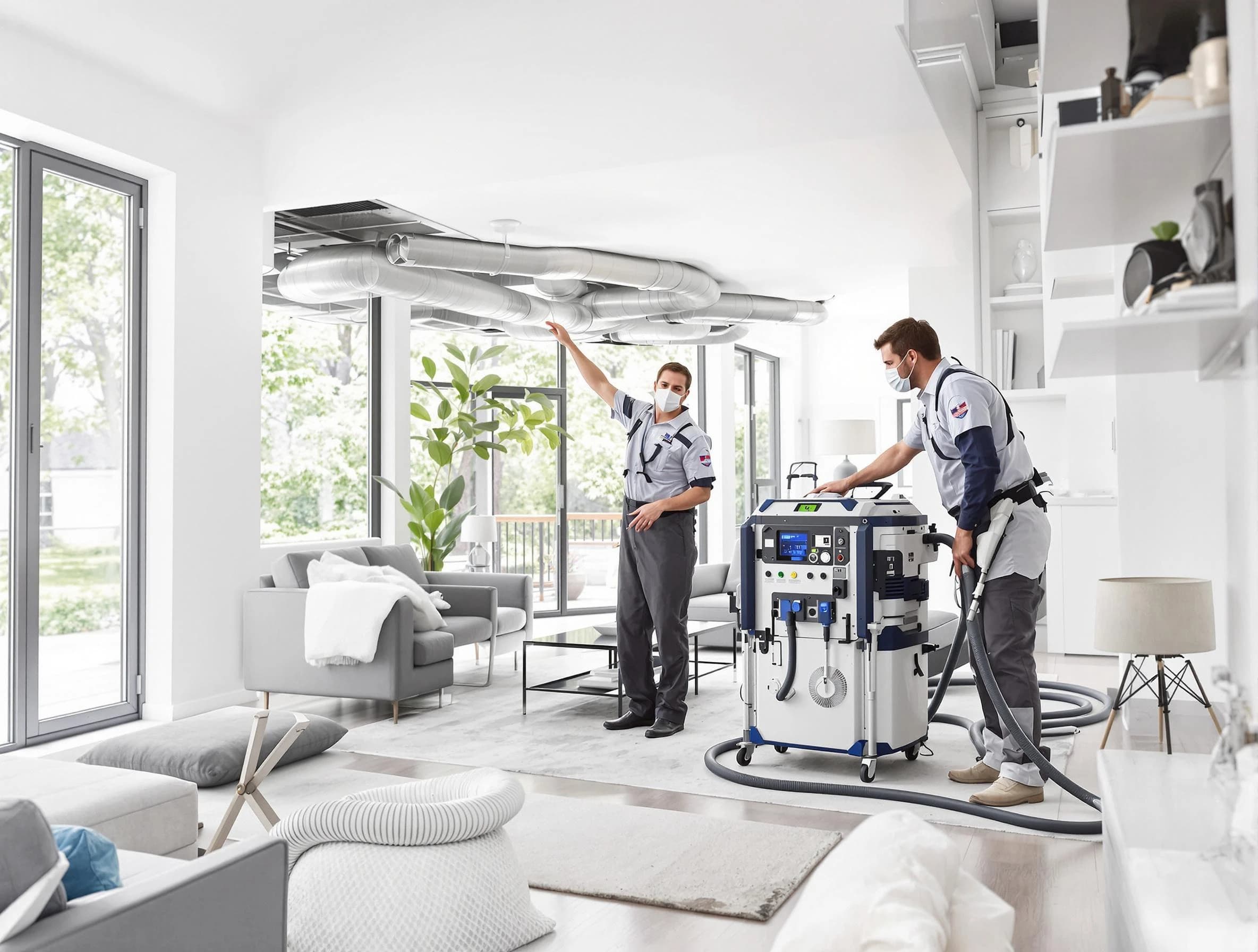 Mount Pleasant Air Duct Cleaning professional conducting pure air duct cleaning with state-of-the-art equipment in Mount Pleasant