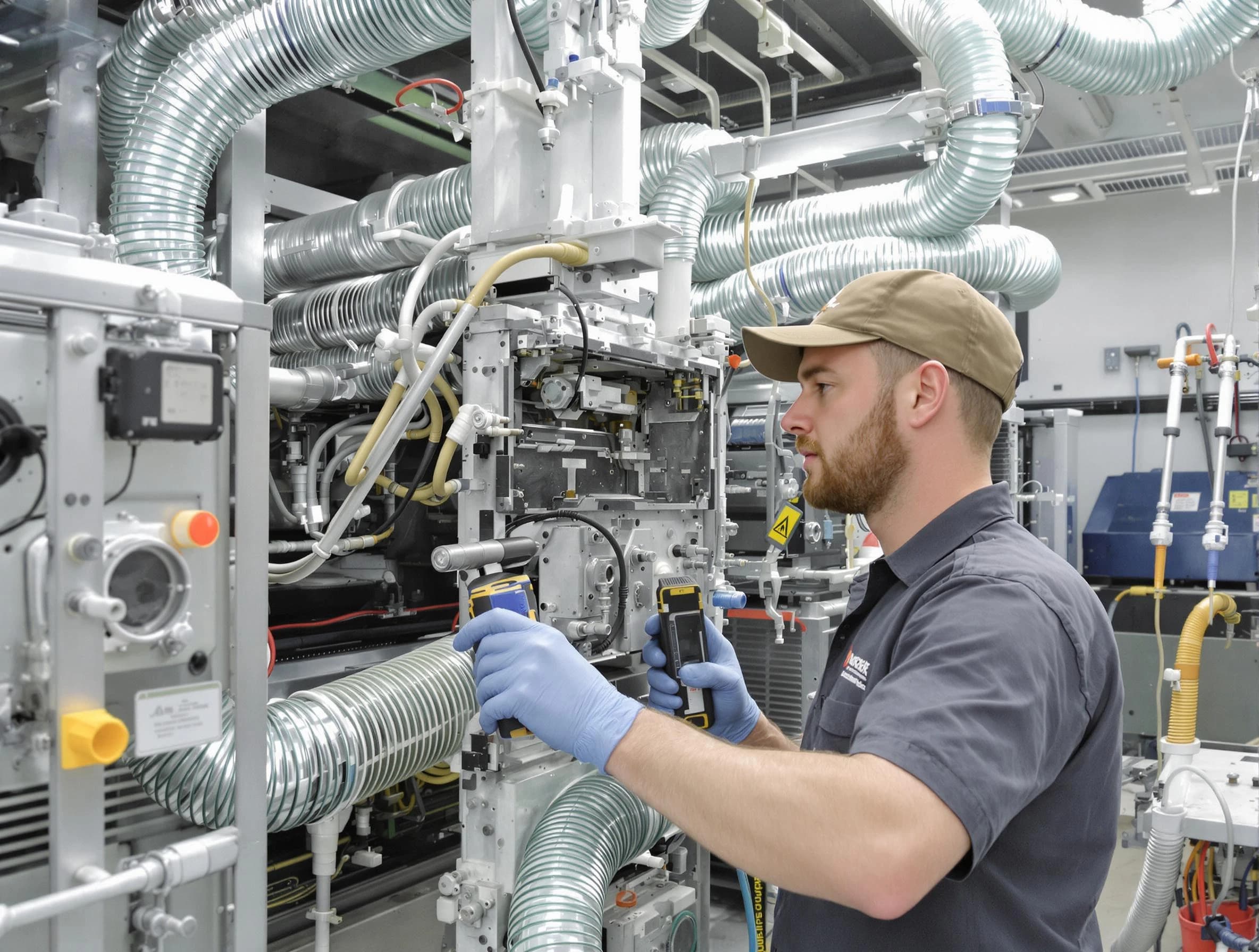Mount Pleasant Air Duct Cleaning technician performing precision commercial coil cleaning at a business facility in Mount Pleasant