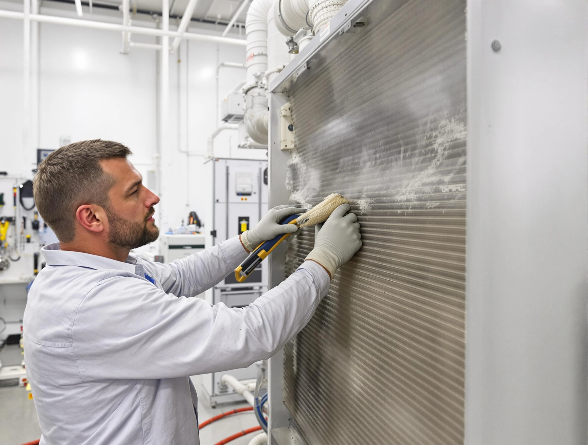 Mount Pleasant Air Duct Cleaning technician performing precision commercial coil cleaning at a Mount Pleasant business