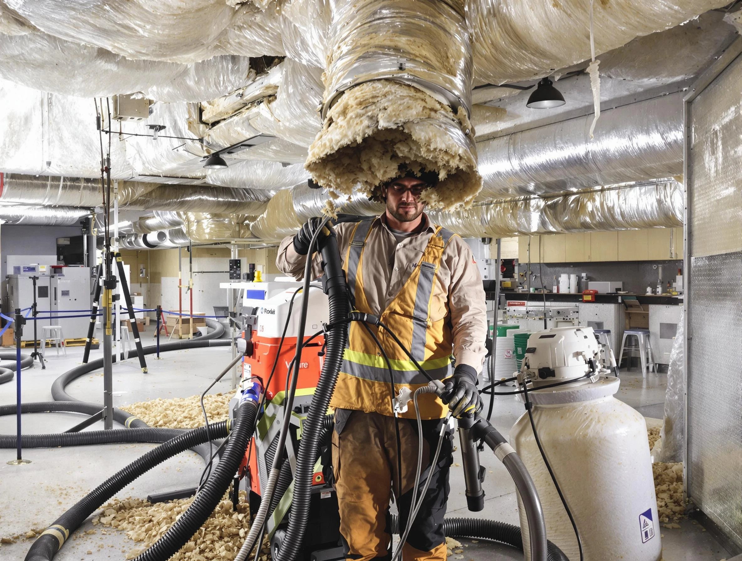 Professional vacuum insulation removal by Mount Pleasant Air Duct Cleaning expert in Mount Pleasant